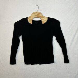 Eileen Fisher Black Long Sleeve Jersey Women’s Size Medium Scoop Neck